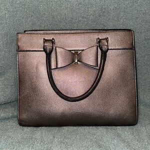 Elegant Metallic Purple Handbag